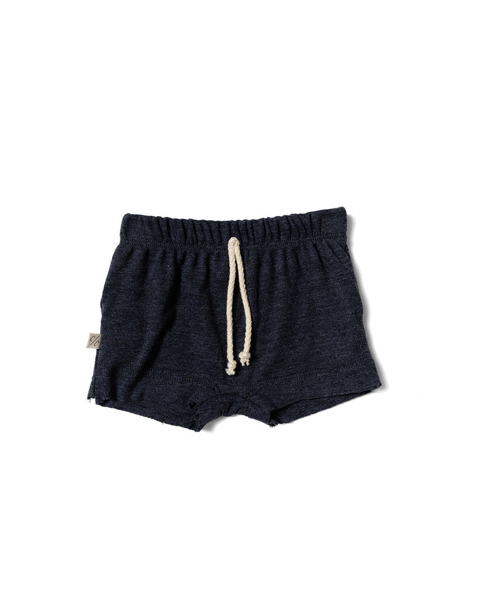rib knit boy shorts - smoke