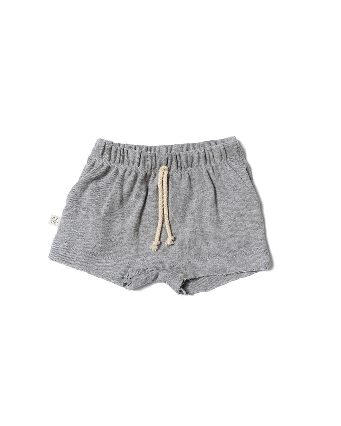 rib knit boy shorts - soft gray