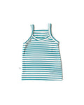 rib knit camisole - aqua stripe