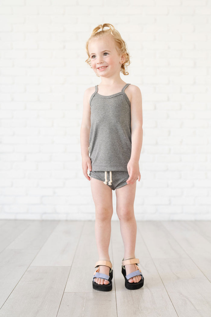 rib knit camisole - iron gray