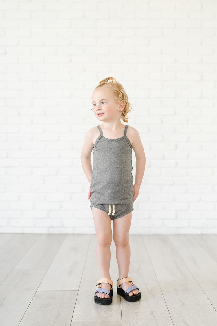 rib knit camisole - iron gray