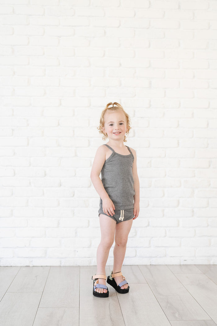rib knit camisole - iron gray