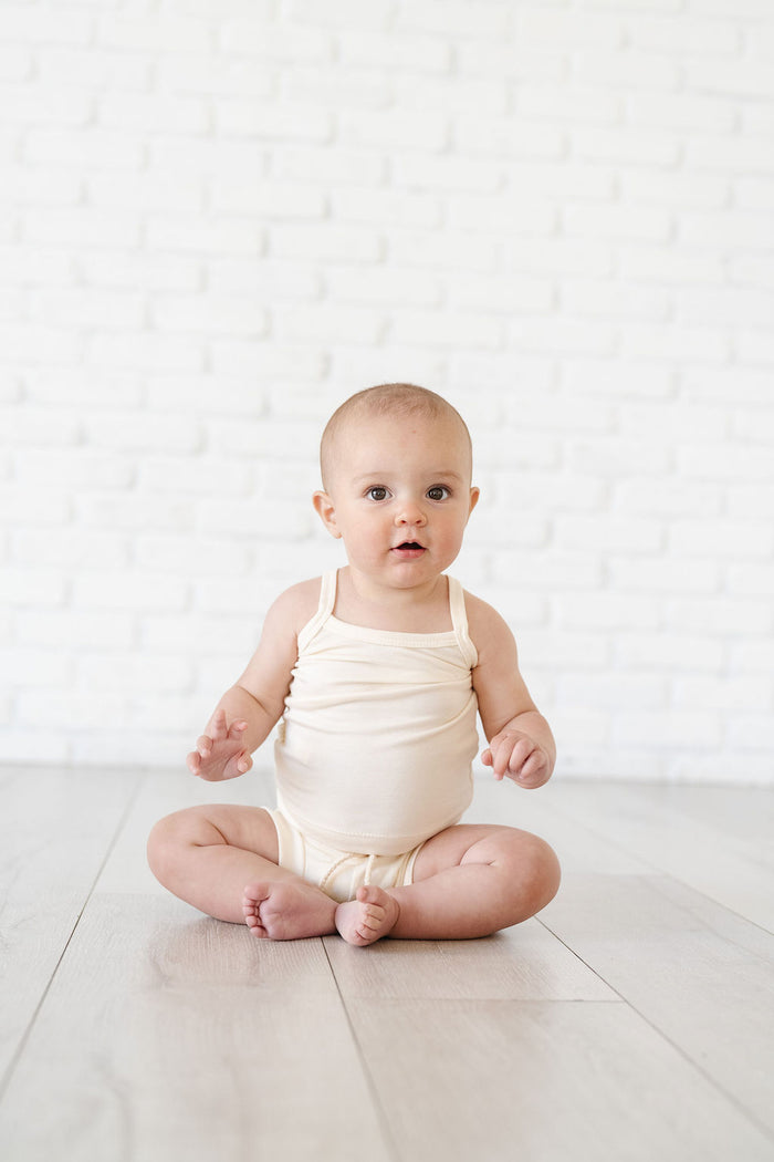 rib knit camisole - natural