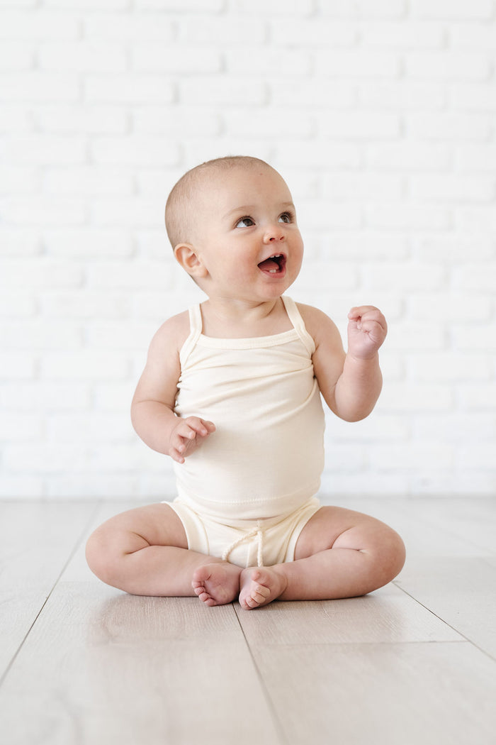 rib knit camisole - natural