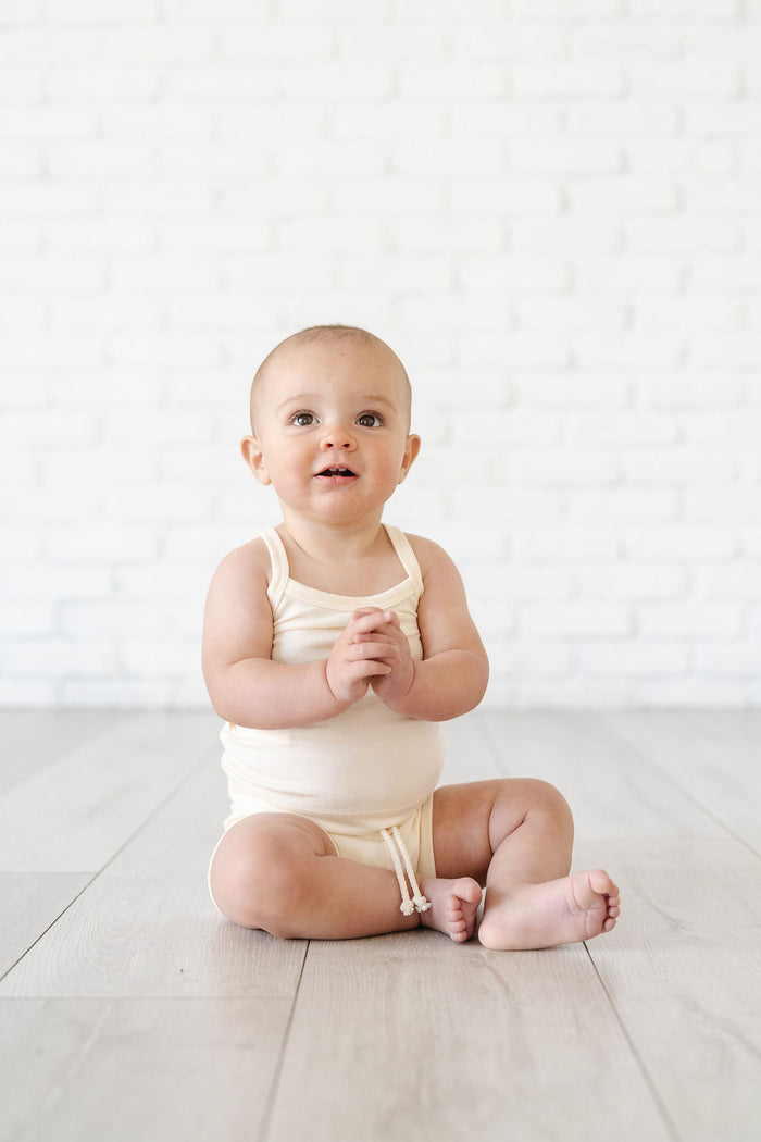 rib knit camisole - natural