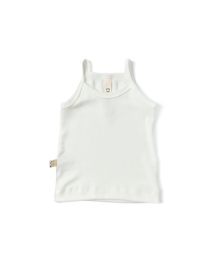 rib knit camisole - white
