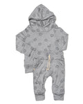 rib knit hoodie set - all over smile