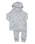 rib knit hoodie set - seashells