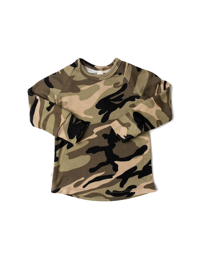 rib knit long sleeve tee - camoflauge