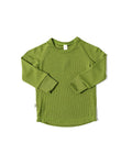 rib knit long sleeve tee - clover