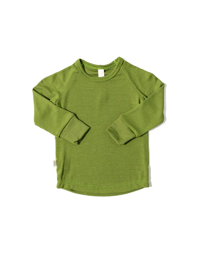 rib knit long sleeve tee - clover