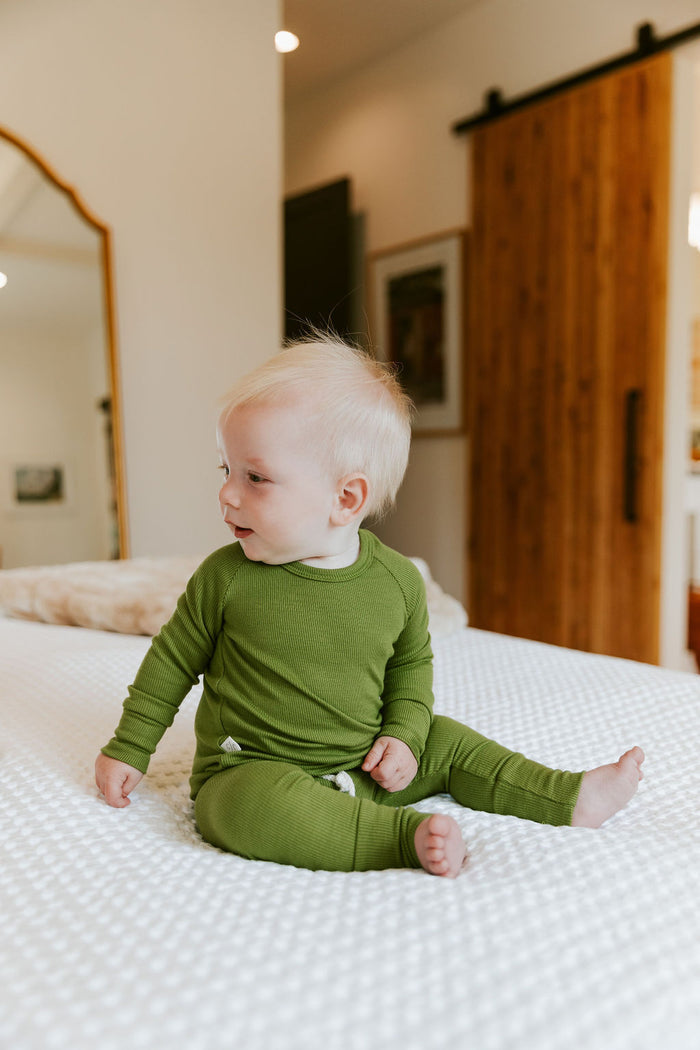 rib knit long sleeve tee - clover