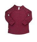 rib knit long sleeve tee - cranberry