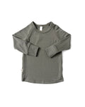 rib knit long sleeve tee - dark sage