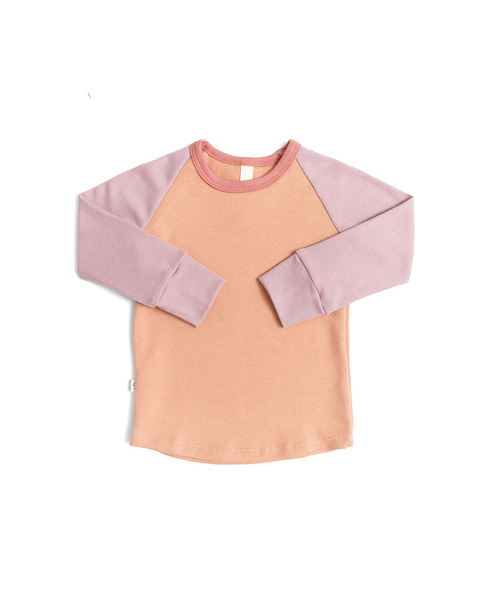 rib knit long sleeve tee - desert sand - lilac