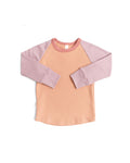rib knit long sleeve tee - desert sand - lilac