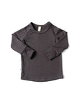 rib knit long sleeve tee - ebony