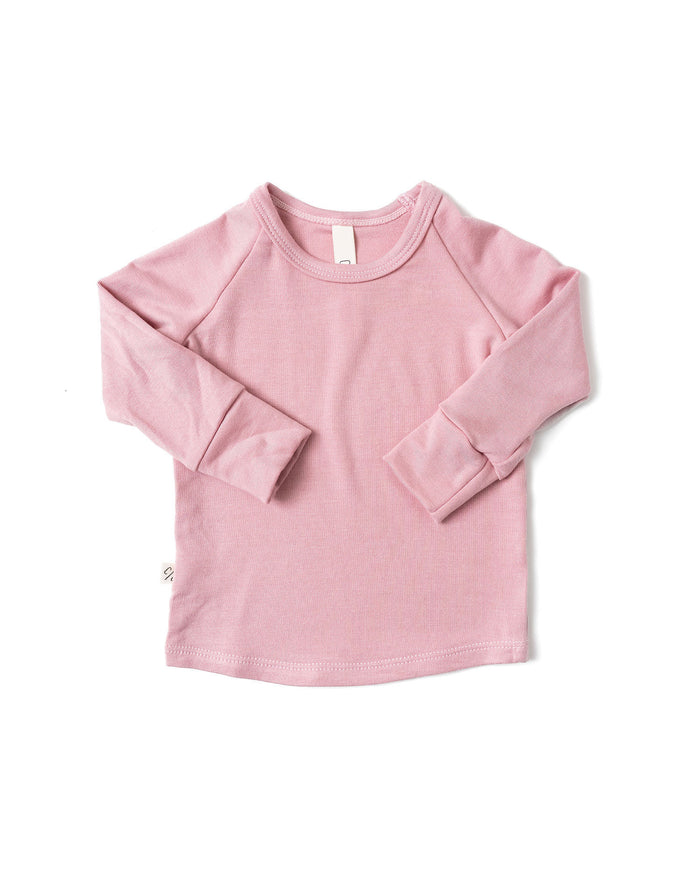 rib knit long sleeve tee - frosting