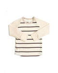 rib knit long sleeve tee - fudge stripe - natural