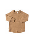rib knit long sleeve tee - kraft