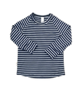 rib knit long sleeve tee - navy stripe