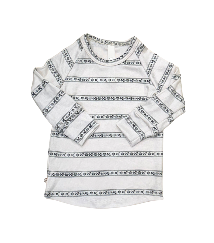 rib knit long sleeve tee - norfolk stripe