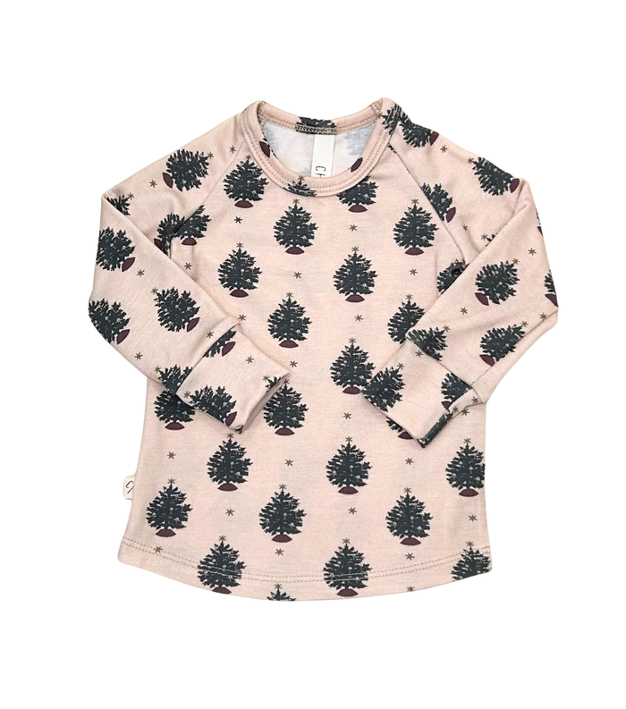rib knit long sleeve tee  - O Christmas Tree