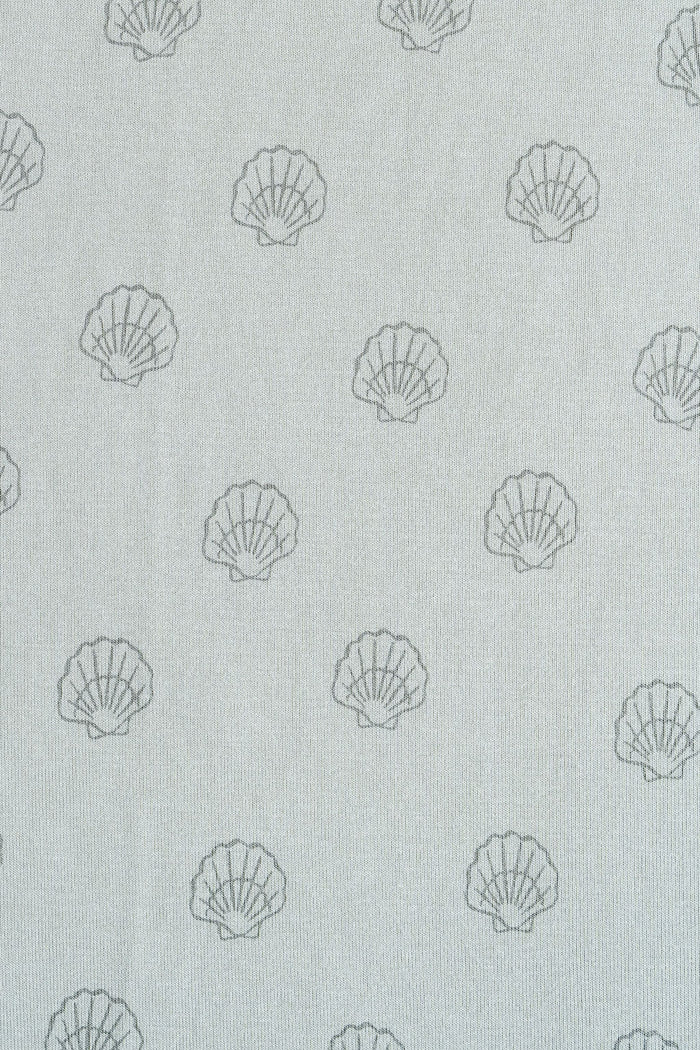 rib knit long sleeve tee - seashells
