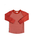 rib knit long sleeve tee - sunset - barn red