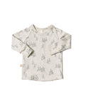 rib knit long sleeve tee - trees on pearl
