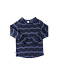 rib knit long sleeve tee - wavy lines