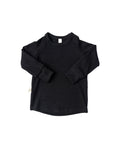 rib knit long sleeve tee CO - black