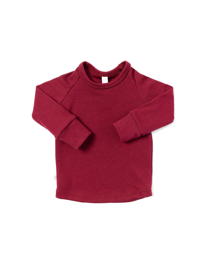 rib knit long sleeve tee CO - candy apple