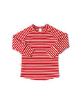rib knit long sleeve tee CO - peppermint inverse stripe