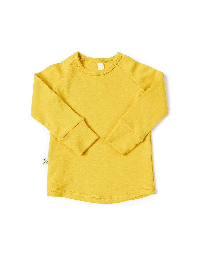 rib knit long sleeve tee CO - sunflower