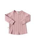 rib knit long sleeve tee CO - woodrose