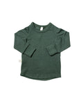 rib knit long sleeve tee CO - wreath green