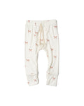 rib knit pant - classic bows - natural