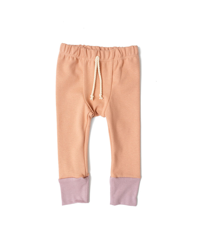 rib knit pant - desert sand - lilac