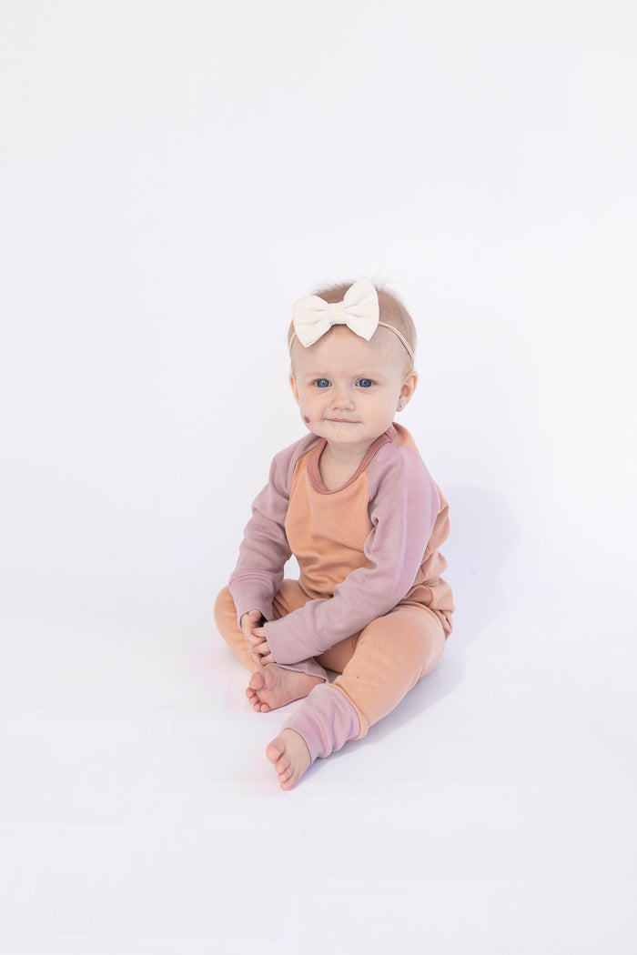 rib knit pant - desert sand - lilac