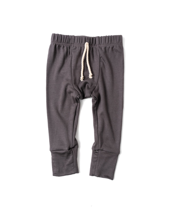rib knit pant - ebony