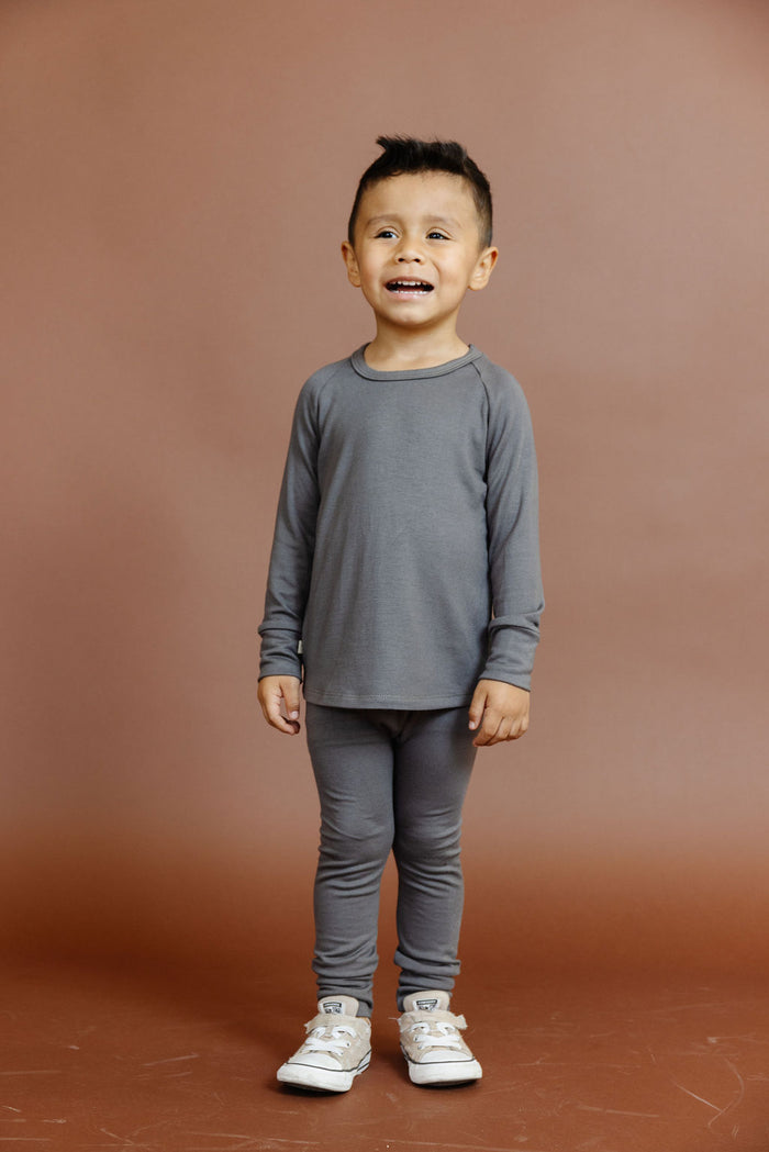 rib knit pant - ebony