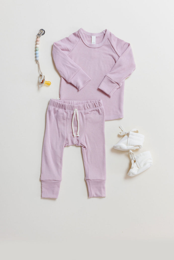 rib knit pant - frosting