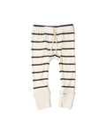 rib knit pant - fudge stripe - natural