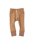 rib knit pant - kraft - milk chocolate