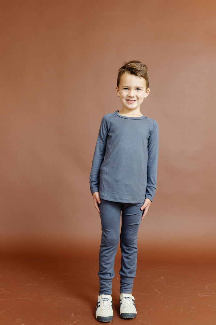 rib knit pant - midnight blue