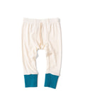 rib knit pant - natural aruba and sage