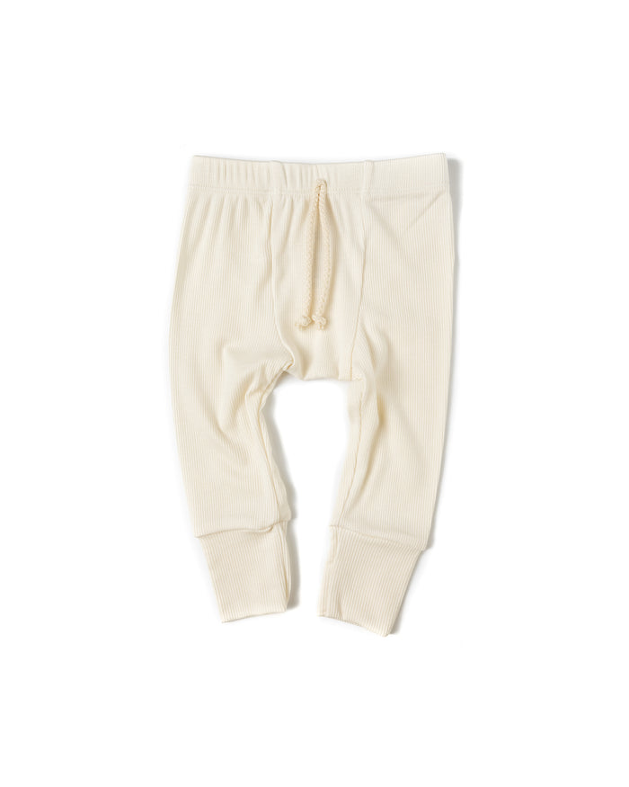 rib knit pant - natural modal