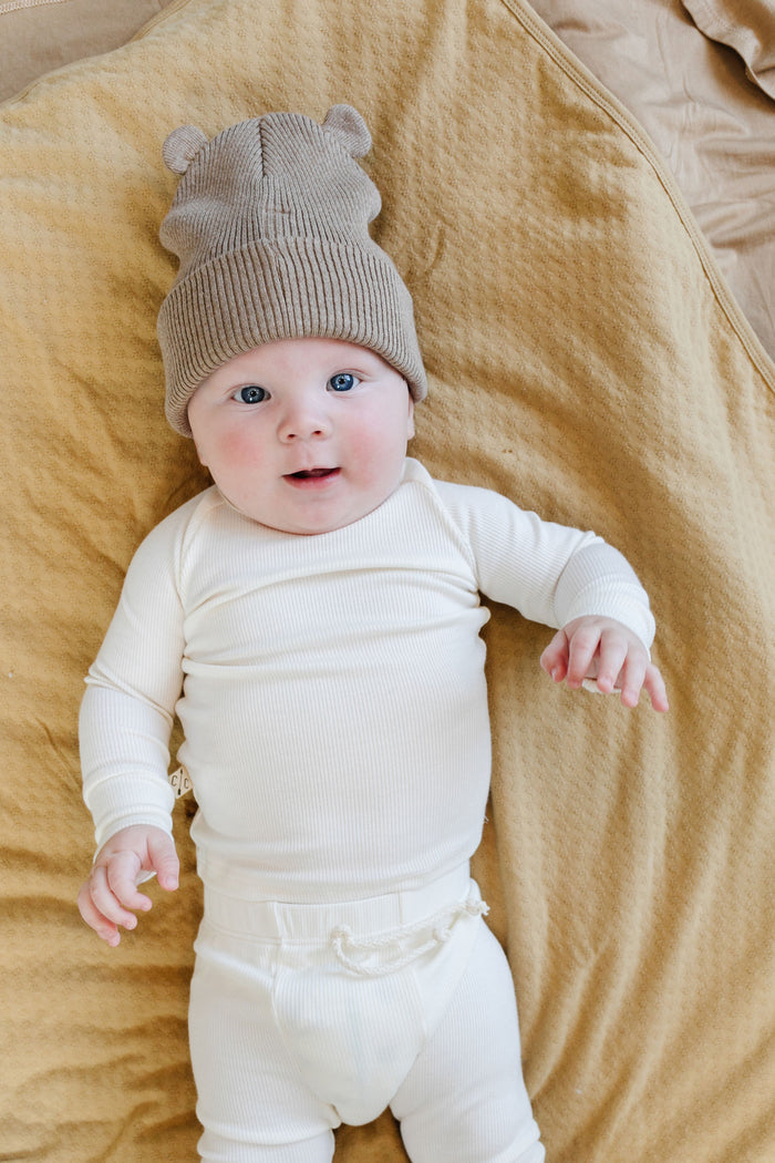 rib knit pant - natural modal