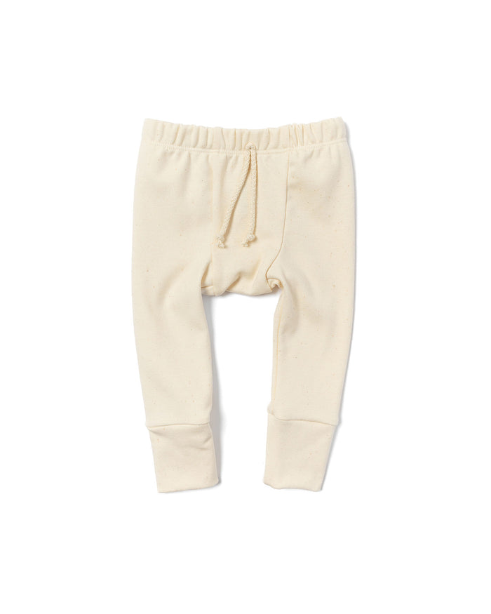 rib knit pant - natural